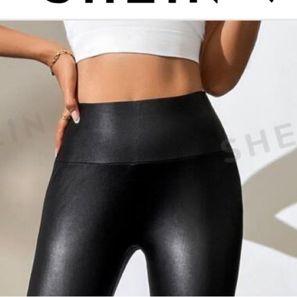 Shein High-waisted Leather Look Leggings - Picture 6 of 11
